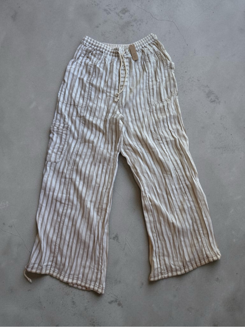 NWT Linen Blend Striped Cargo Pants | M ⭐